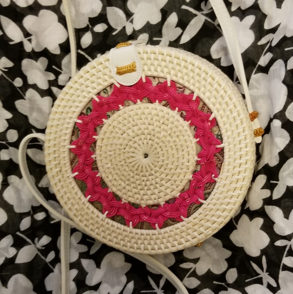 White Rattan Bali Bag